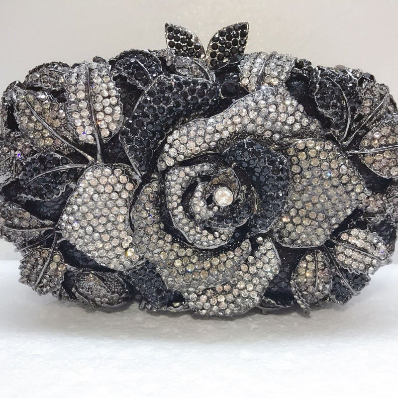 Carefully Selected Cut Out Rose Diamond Evening Bag Metal Hard Box Women'S Bag Annual Party Evening Dress Bag Banquet Diamond Handbag - Image 3