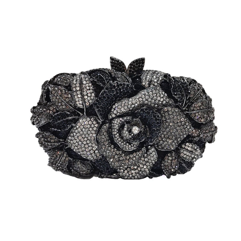 Carefully Selected Cut Out Rose Diamond Evening Bag Metal Hard Box Women'S Bag Annual Party Evening Dress Bag Banquet Diamond Handbag - Image 2