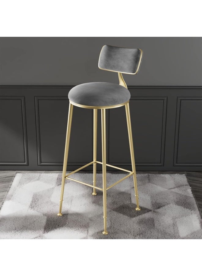 Bar Stool, Tall Bar Stools with Backrest and Footrest, Height Adjustable Counter Height Bar Chairs, Swivel Barstools, Pub Chair Kitchen, Dining Room, Bar, Cafe (Grey) - Image 1