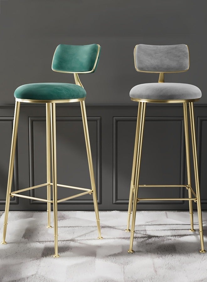 Bar Stool, Tall Bar Stools with Backrest and Footrest, Height Adjustable Counter Height Bar Chairs, Swivel Barstools, Pub Chair Kitchen, Dining Room, Bar, Cafe (Grey) - Image 4