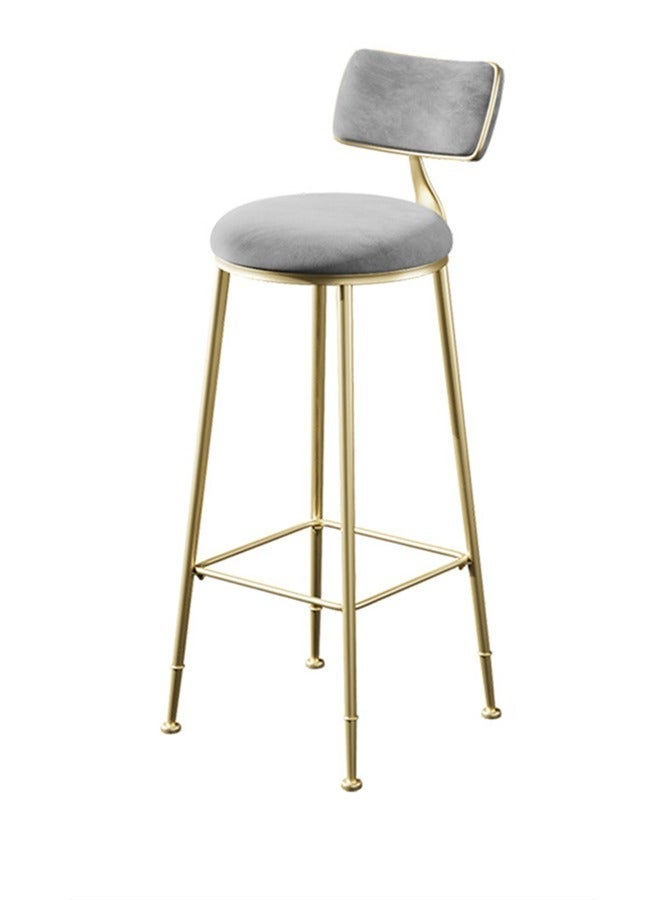 Bar Stool, Tall Bar Stools with Backrest and Footrest, Height Adjustable Counter Height Bar Chairs, Swivel Barstools, Pub Chair Kitchen, Dining Room, Bar, Cafe (Grey) - Image 3
