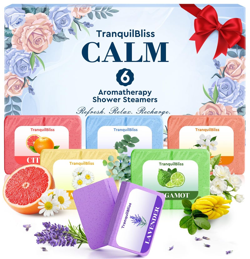 TranquilBliss Shower Steamers with Natural Fragrance 6 Pack Equals 12 Pack Shower Steamers Valentines Day Presents Luxury Self Care Relaxation Stocking Stuffers for Women and Men - Image 3