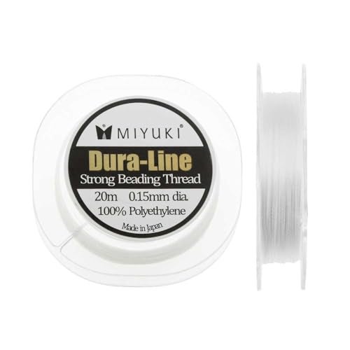 Miyuki Dura-Line Braided Beading Thread, 18lb Test 0.15mm (0.006") Thick, 20 Meters, White - Image 1