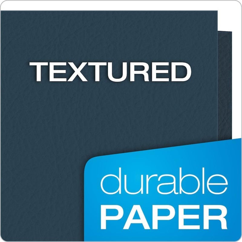 Oxford Twin-Pocket Folders, Textured Paper, Letter Size, Dark Blue, Holds 100 Sheets, (57538EE) 25 Count (Pack of 5) - Image 4