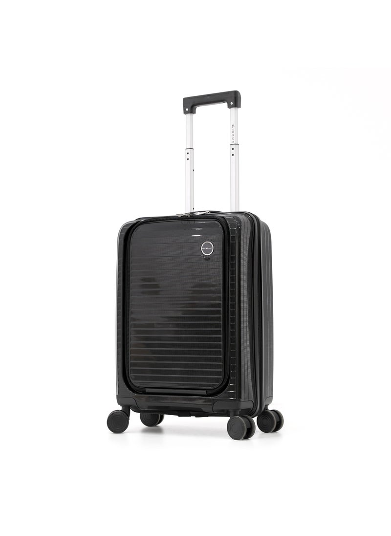 GIORDANO Unbreakable Hardshell PP Luggage Trolley Bag 20 inch Cabin Size With Double Spinner Wheels,Black  - Image 1