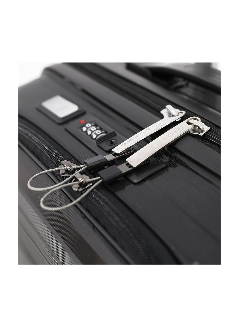 GIORDANO Unbreakable Hardshell PP Luggage Trolley Bag 20 inch Cabin Size With Double Spinner Wheels,Black  - Image 3
