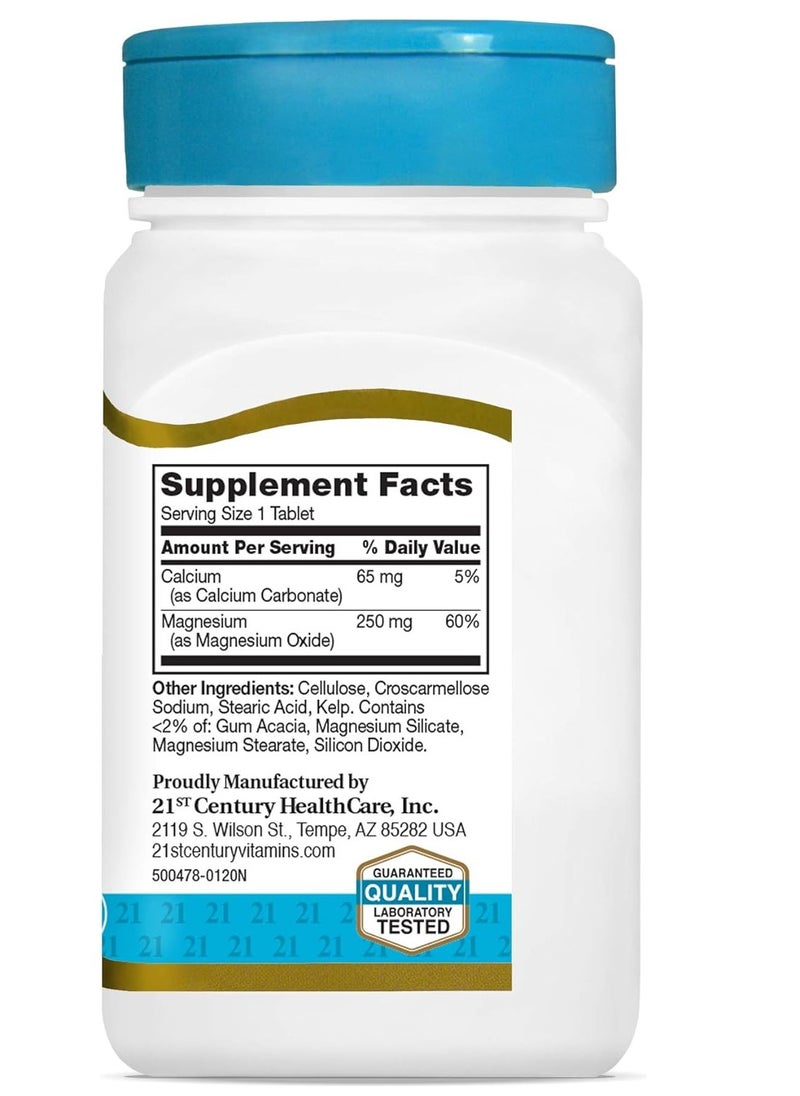 A Nutritional Supplement Rich in Magnesium to Enhance Health and Activity with Double Effectiveness 250 mg - 110 Tablets (2 Pack)