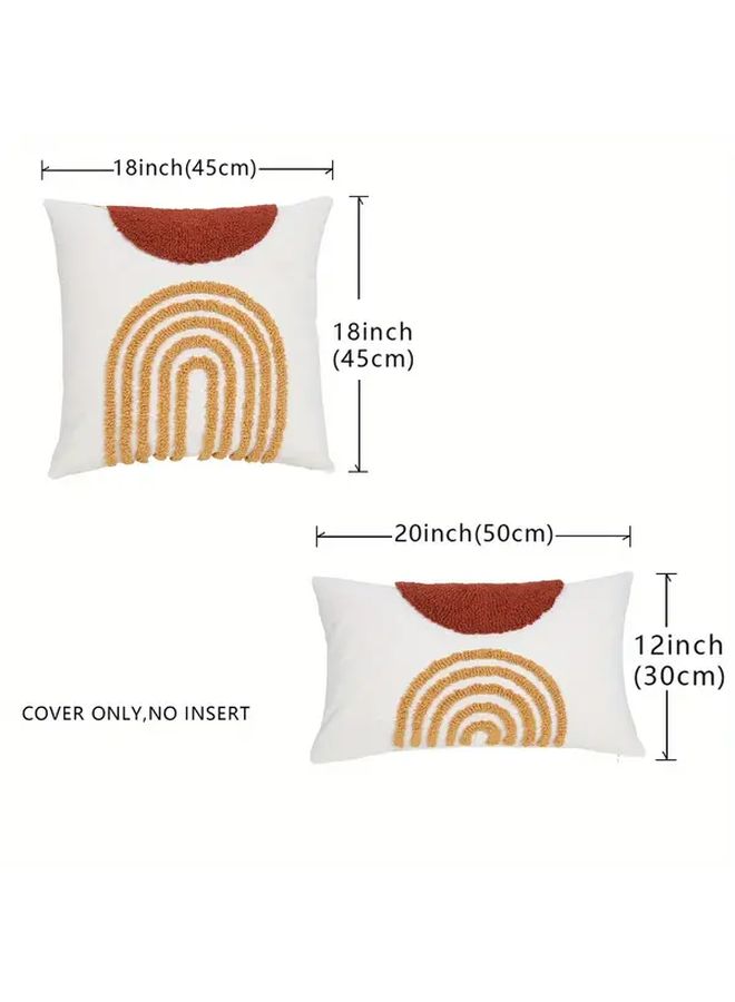 Bohemian Embroidered Throw Pillow Covers Diamond Blue 18x18 Inch Geometric Pattern - Image 3