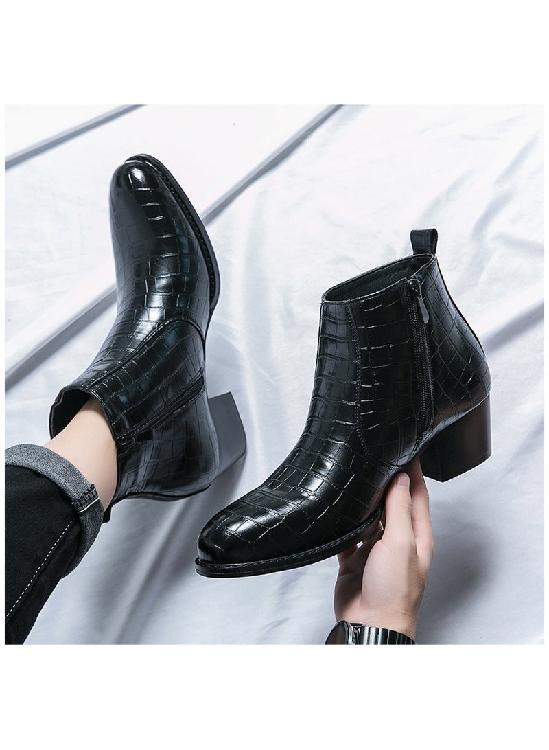 KUYING New Men's Casual Leather Boots - Image 3