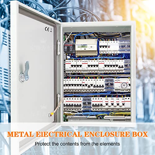 Kinchoix Outdoor Electrical Box 16 x 12 x 8'' NEMA 4X Enclosure Waterproof Steel Box Electrical Lockable Junction Box Outdoor Electrical Enclosure 16'' - Image 2