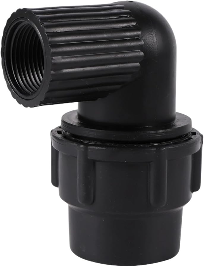 Black PE Pipe Fittings 1 2 3 4 1 Inch Female Male Thread To 20 25 32mm 90 Degree Reducing Elbow Water Connector - Image 1
