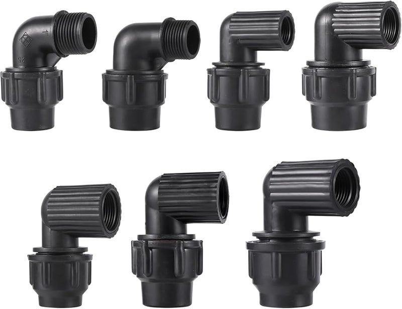 Black PE Pipe Fittings 1 2 3 4 1 Inch Female Male Thread To 20 25 32mm 90 Degree Reducing Elbow Water Connector - Image 4