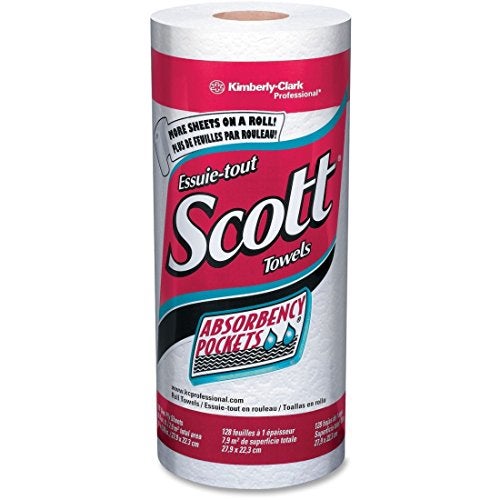 Kimberly-Clark SCOTT Perforated Kitchen Towel Rolls, 8 7/8 x 11, White, 128/Roll - Image 2