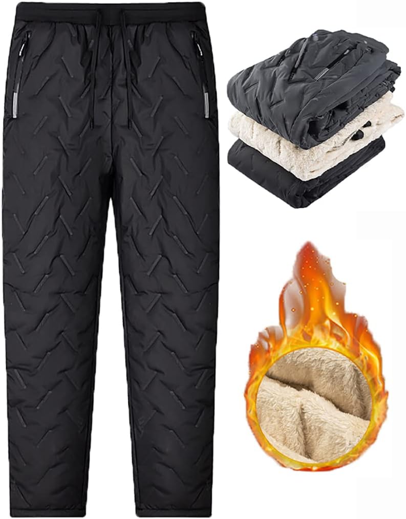 klarako Unisex Fleece Jogging Bottoms, Fleece Lined Thermal Sweatpants, Winter Warm Waterproof Large Size Pants, Fleece Pants - Image 1