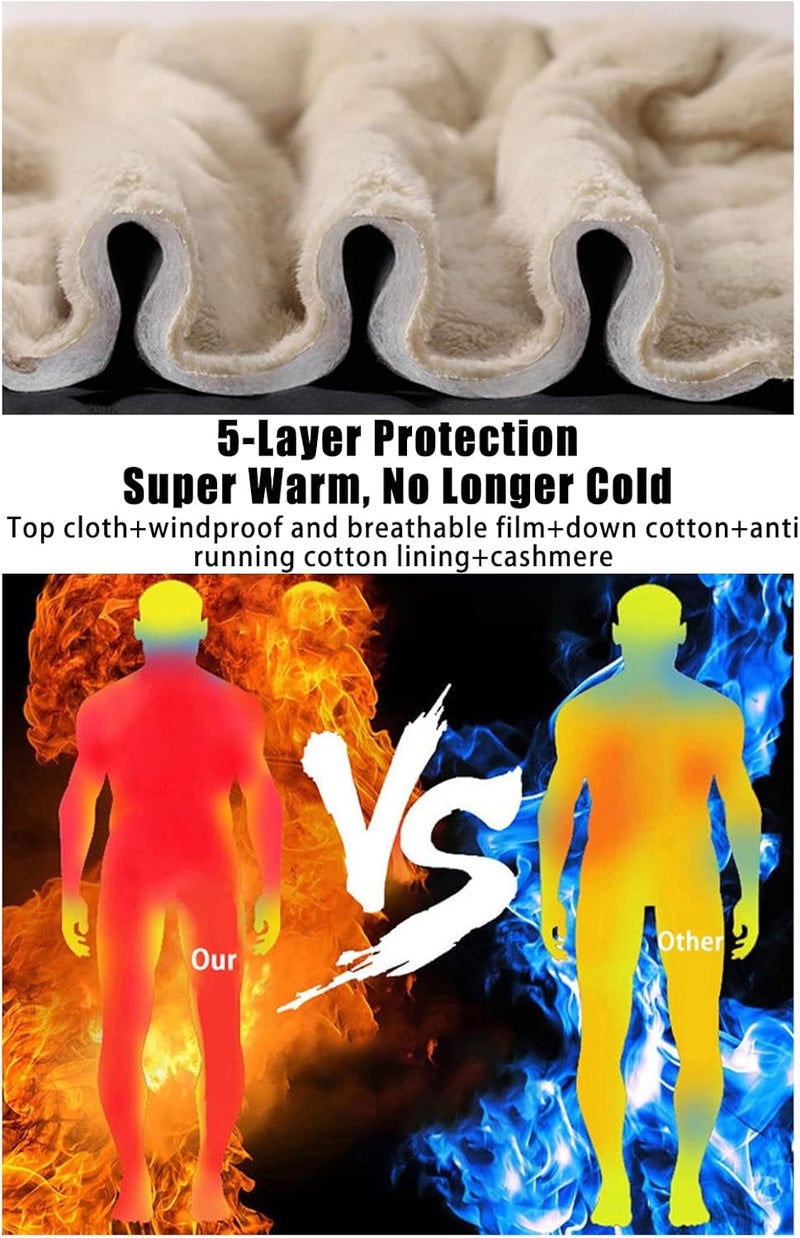 klarako Unisex Fleece Jogging Bottoms, Fleece Lined Thermal Sweatpants, Winter Warm Waterproof Large Size Pants, Fleece Pants - Image 4