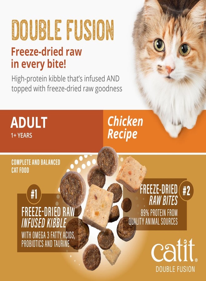 Catit Recipes Double Fusion Adult Cat Food - Chicken Recipe, High-Protein, Freeze-Dried Raw Toppings, No by-Products, Minimally Processed for Optimal Nutrition, 4 lb - Image 3