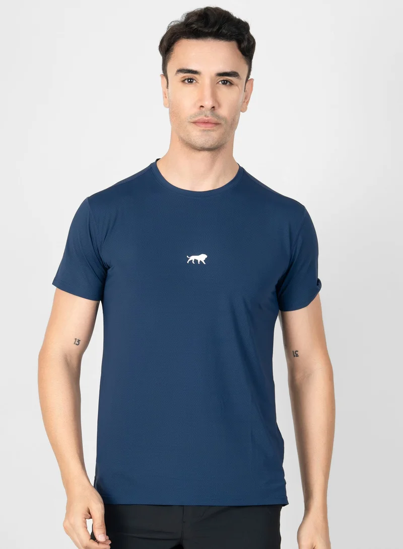 انكسيخ UNXAGE Stealth Performance Gym T-Shirt for Men - Quick Dry Moisture Wicking Training Top | Nylon Spandex Athletic Workout Shirt | Midnight Navy