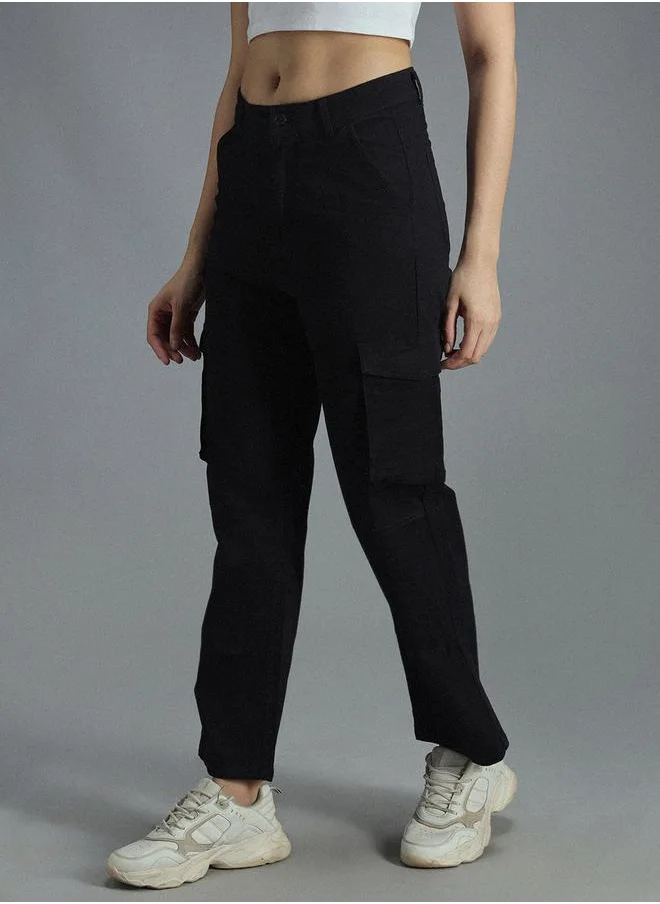 HIGH STAR High Rise Straight Fit Cargo Trousers