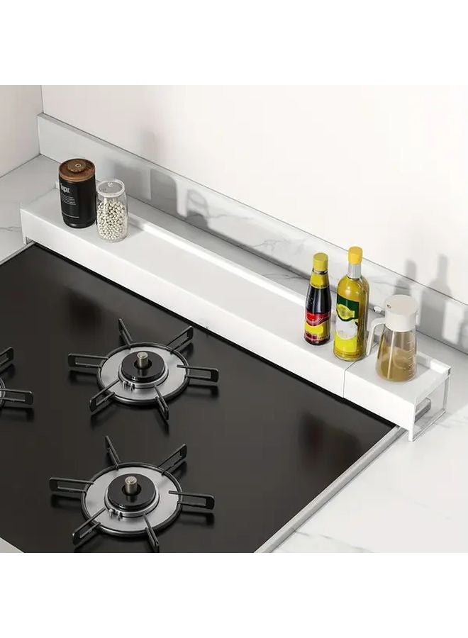 Retractable Black Heat Resistant Stove Storage Shelf With Exhaust Bracket - Image 1