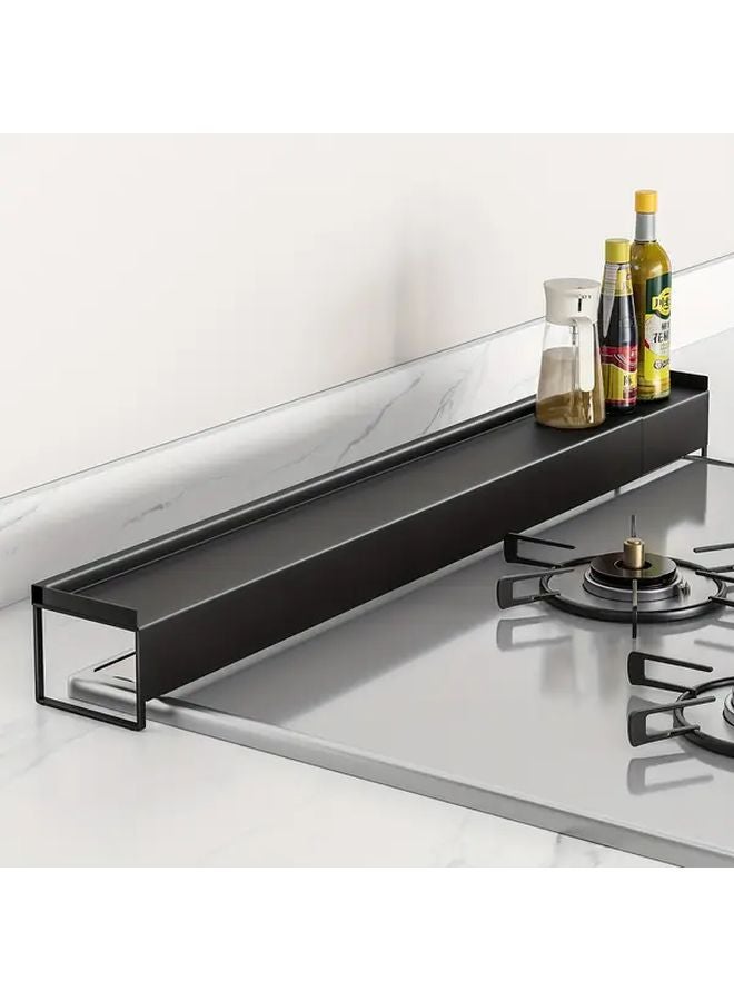 Retractable Black Heat Resistant Stove Storage Shelf With Exhaust Bracket - Image 2