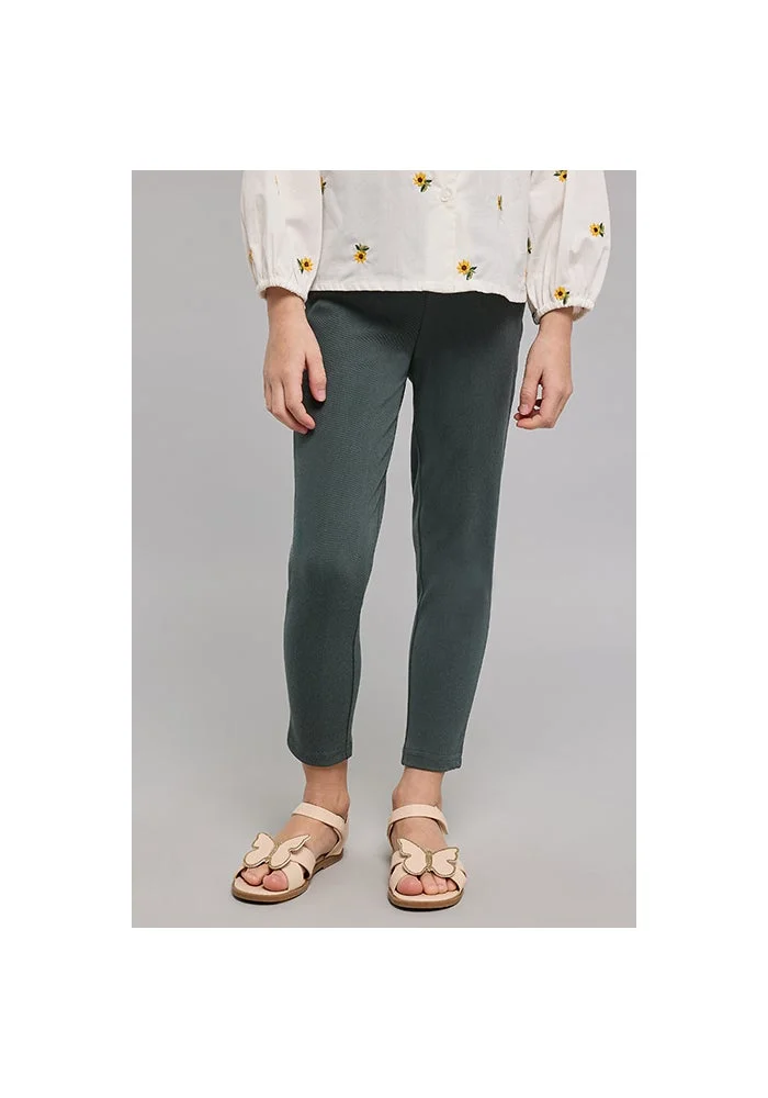 أر أند بي Solid Knit Pants with Elastic Waist