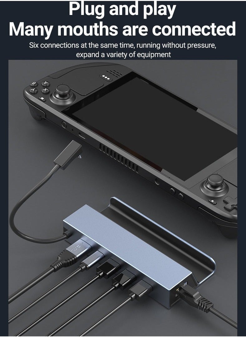 Chixing - محطة إرساء ستيم ديك، بقوة شحن 100 واط، محطة إرساء 6 في 1 ستيم ديك مع HDMI 2.0 4K@60Hz، إيثرنت جيجابت، 3 منفذ USB A 3.0 ومنفذ USB C للشحن الكامل - Image 1