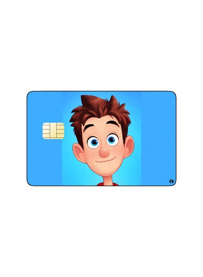 RKN PRINTED BANK CARD STICKER Cute Boy Drawing With Red Shirt - Image 1