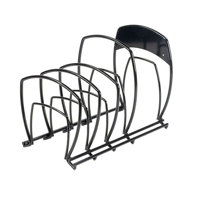 Lodge 5-Tier, Kitchen and Pantry Cast Iron Cookware Storage Organizer, Steel Construction, Matte Black , 11.07 x 8.25 x 14.32 - Image 1