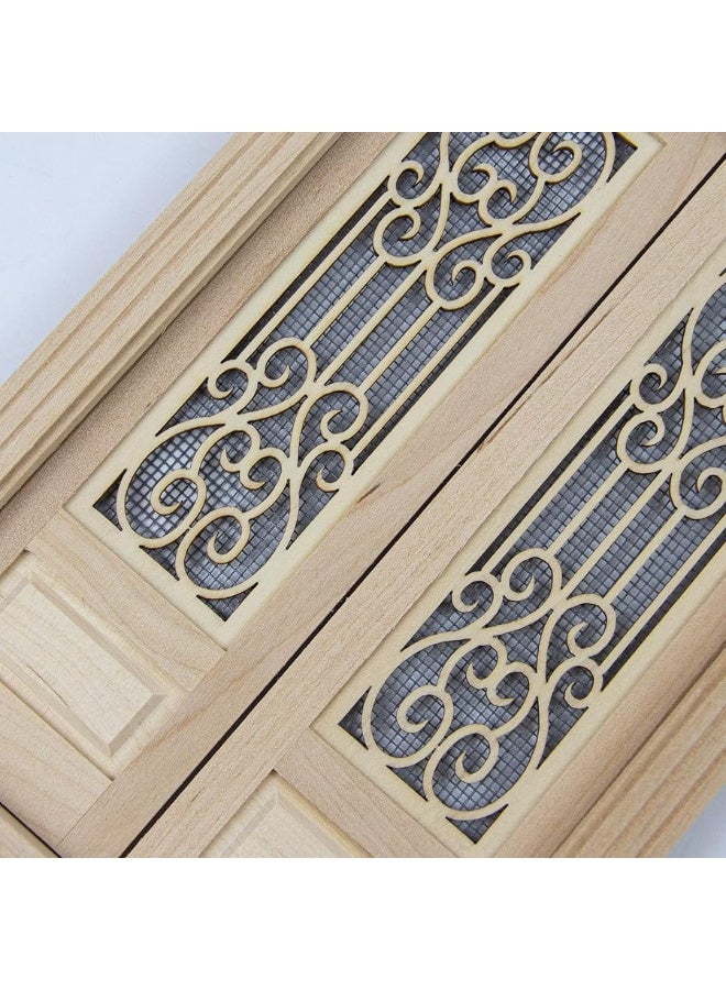AUEAR, 1:12 Dollhouse Miniature Furniture Unpaint Wooden Doors for DIY Scene Doll Home Furniture Craft (2 Horizontal Panel) - Image 3