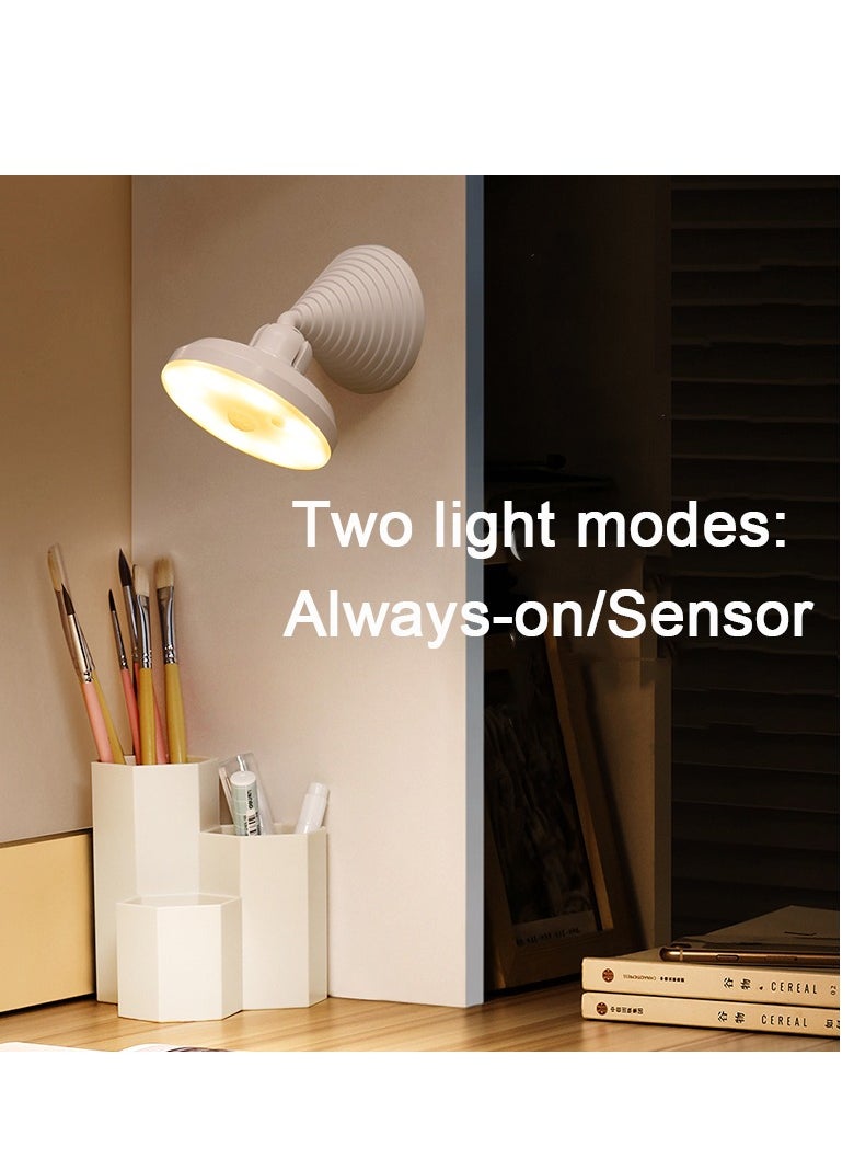 ماركة غير محددة - ضوء ليلي LED مع مستشعر حركة يدور 360 درجة، ضوء ليلي LED (ضوء أبيض) - Image 1