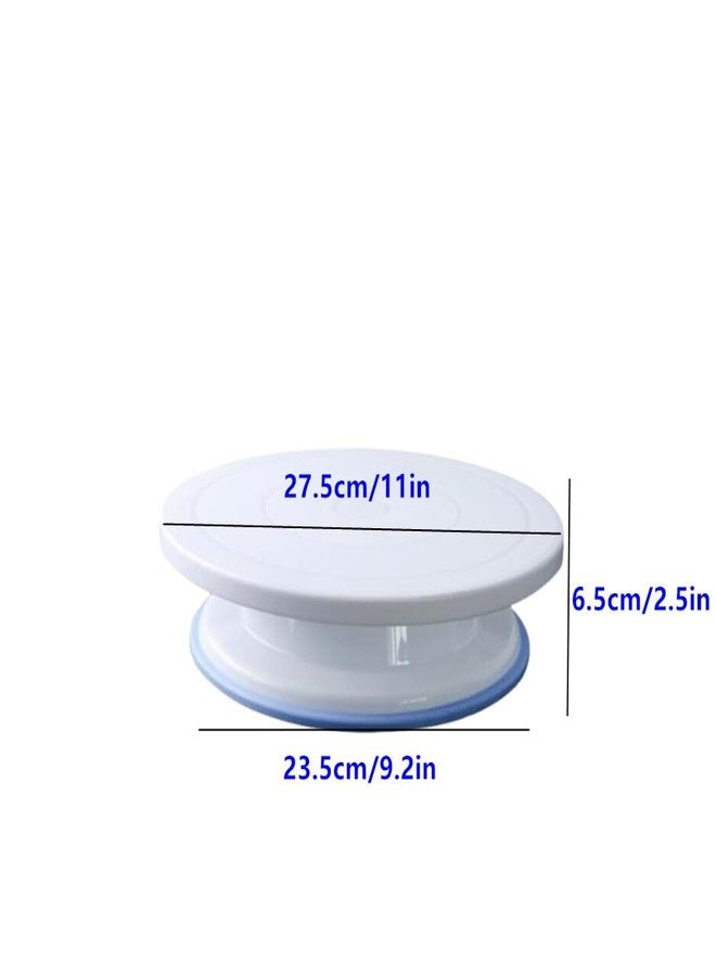 Ebonee Rotating Cake Turntable Stand with Non Slip Pad, 11 Inch Revolving Turn Table Top for Pastries Cookies Cupcakes Decorating, Rotary Round Cake Display Stand Supplies Kit (White) - Image 2