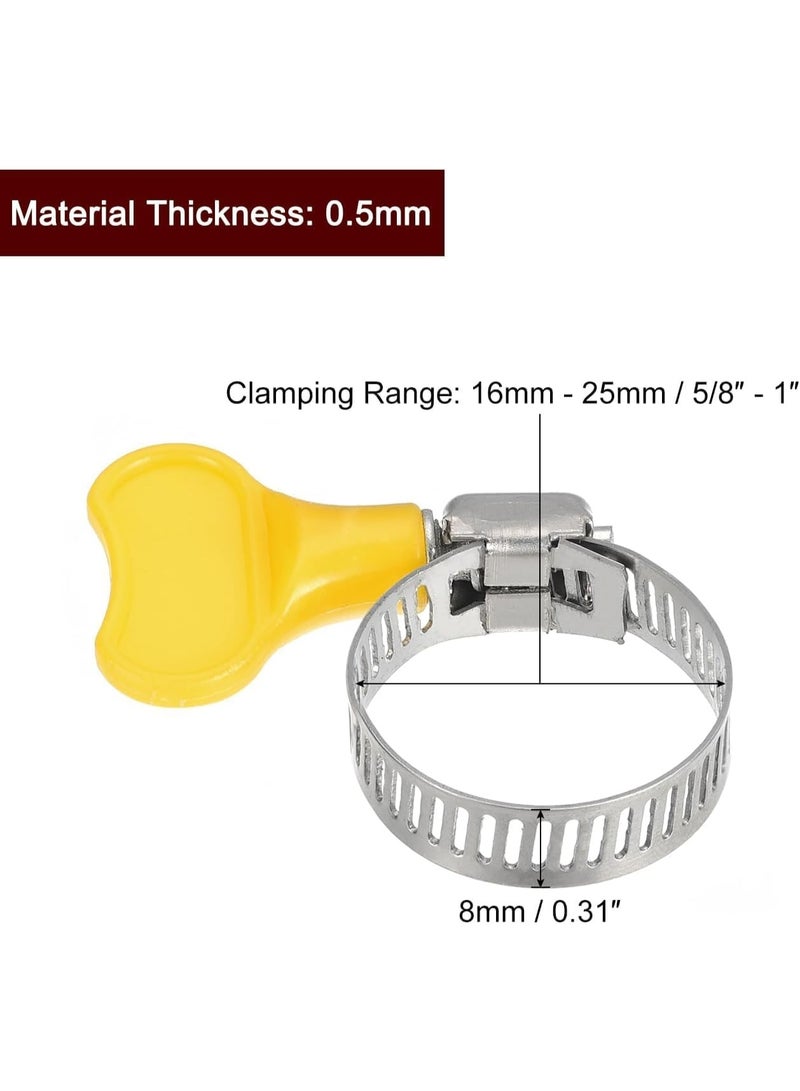 VITION 12pcs Steel Hose Clamps, 16-25mm Adjustable Pipe Clips with Plastic Handle for Securing Connections Gas Lines, Water, Oil Pipes - Image 2