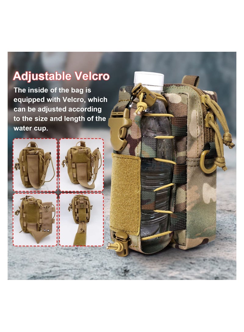 شو وو Multipurpose Tactical EDC Molle Waist Pouch Belt Bag Cellphone Phone Holster Camping Hiking Organizer Utility IFAK for Smartphone, Tools Kit Gadget - Image 4
