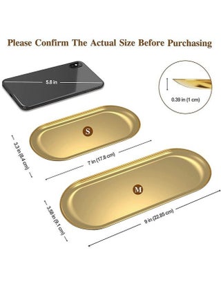 2 Pack Stainless Steel Towel Tray Holds Candles, Bathroom Soap Dish Tea Tray - view 5