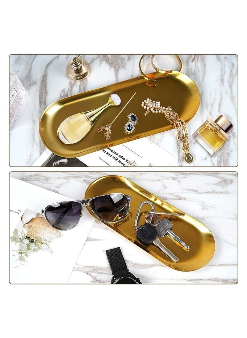 Bukela 2 Pack Stainless Steel Towel Tray Holds Candles, Bathroom Soap Dish Tea Tray - Image 2