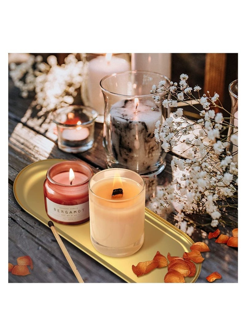 Bukela 2 Pack Stainless Steel Towel Tray Holds Candles, Bathroom Soap Dish Tea Tray - Image 3