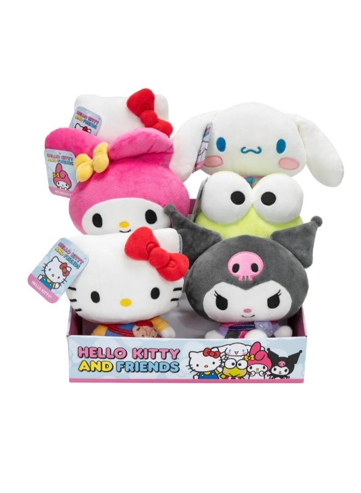 Hello Kitty 8-Inch Core Plush Collectible Assortment, Multicolour Soft Toys, Pack of 6 - Image 1
