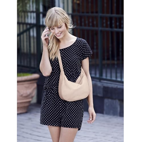 FITDON Corduroy Crescent Crossbody Bag for Women Men, Small Sling Hobos Crossbody Bag Dumpling Bag Crescent Purse with Adjustable Strap, Beige - Image 5