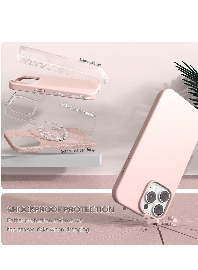 ELTRAZONE Magnetic Case Designed for iPhone 14 Pro Max Case 6.7 inch (2022), Compatible with MagSafe, Liquid Silicone Phone Case for iPhone 14 Pro Max, Chakl Pink - Image 5