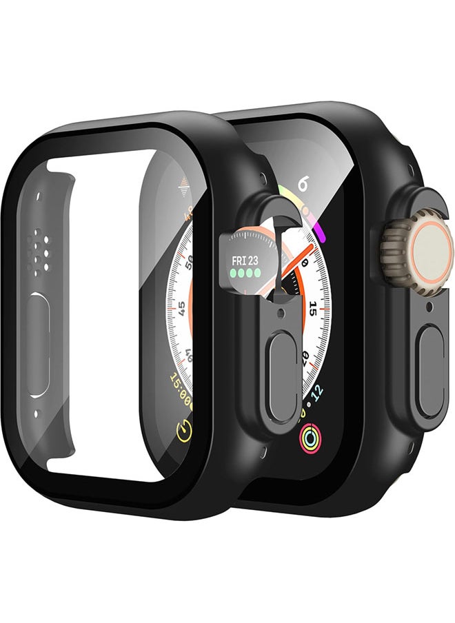 SJet Apple Watch Ultra 2 / Ultra 49mm case with Tempered Film Screen Protector, Full Protective Hard PC Bumper Touch Sensitive HD Screen Cover(49mm,Black)  - Image 1