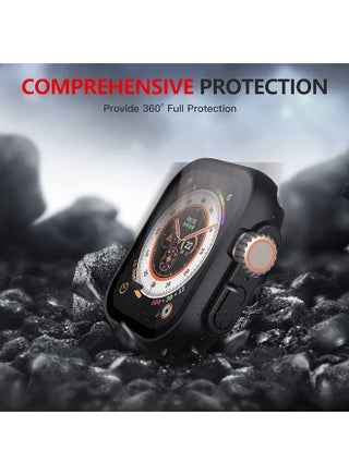 Case for Apple Watch Ultra 3 (2025) / Ultra 2 / Ultra 49mm case with Tempered Film Screen Protector, Full Protective Hard PC Bumper Touch Sensitive HD Screen Cover(49mm,Black) - view 3