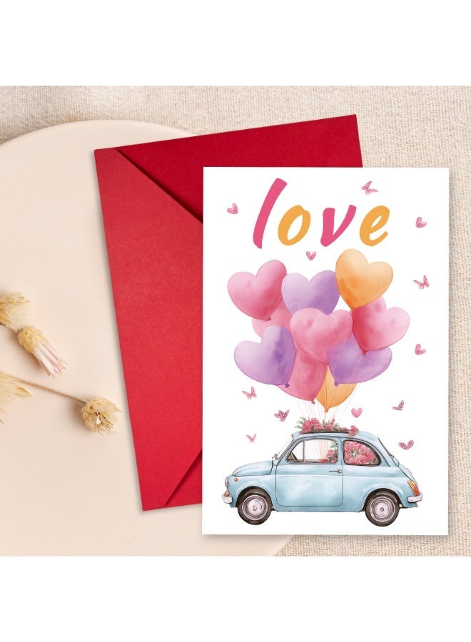 بطاقات تهنئة فارغة جميلة لعيد الحب والاستخدام اليومي -بطاقات "الحب"، بطاقات عيد الحب، بطاقات الحب، بطاقات الشكر، بطاقات الذكرى السنوية، بطاقات الزفاف، بطاقات الرومانسية، بطاقات الحب، مناسبة للزوجات والأزواج والصديقات والأصدقاء -7"x4.7" (18"x12 سم) - Image 2