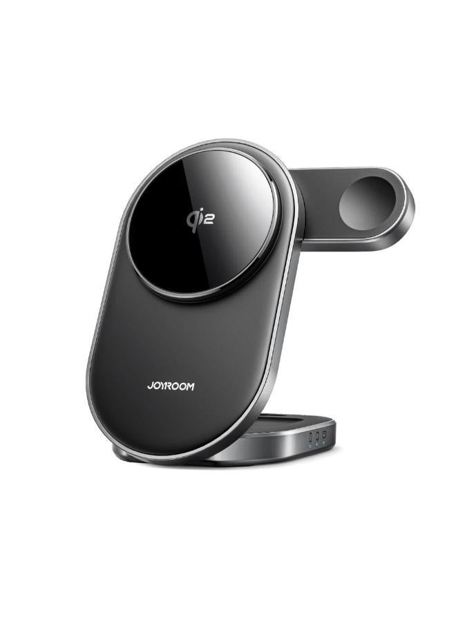 جوي روم محطة شحن قابلة للطي 15 واط MagSafe للشحن السريع 5 واط ل AirPods و 3 واط ل Apple Watch 3 في 1 محطة شحن لاسلكية MagSafe - Image 1