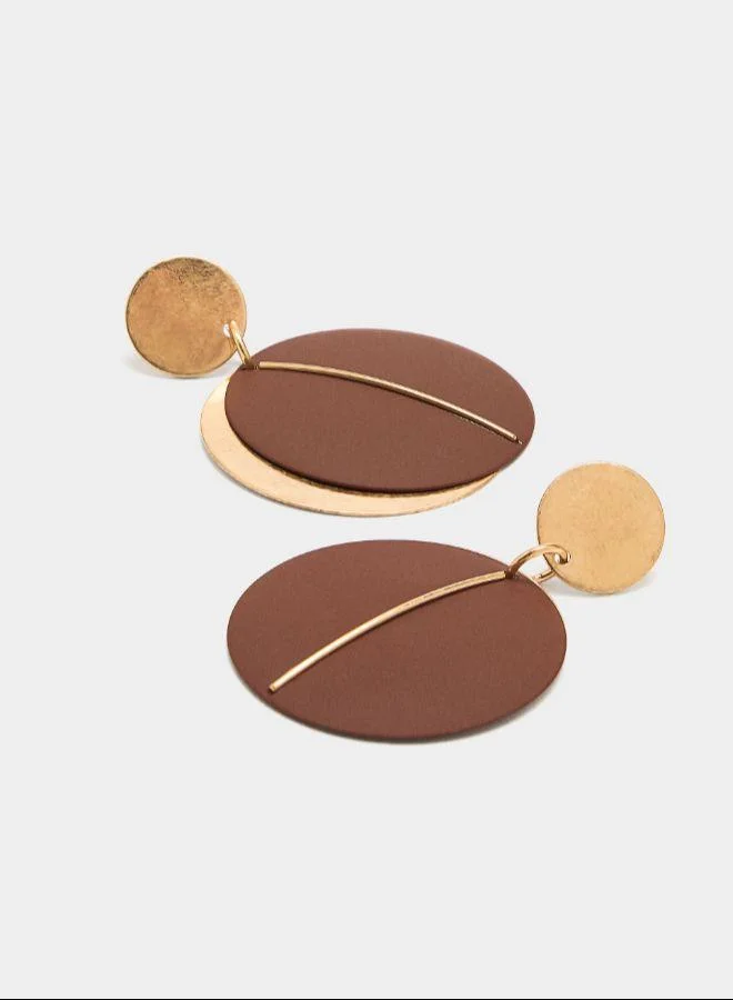 بارفوا أقراط دائرية بالمينا