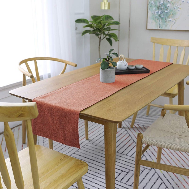 CASANEST Jute Table Runner with Backing Heat Resistant Dining Table Runner for Dining Table Wedding Party 12 x 60 inchesOrange - Image 1