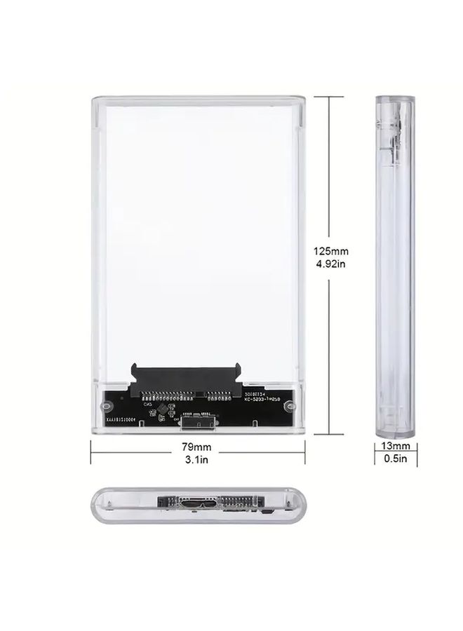 4 تيرابايت يو إس بي 3.0 علبة قرص صلب خارجية شفافة خالية من الأدوات مقاس 2.5 بوصة لـ SSD و HDD - Image 2