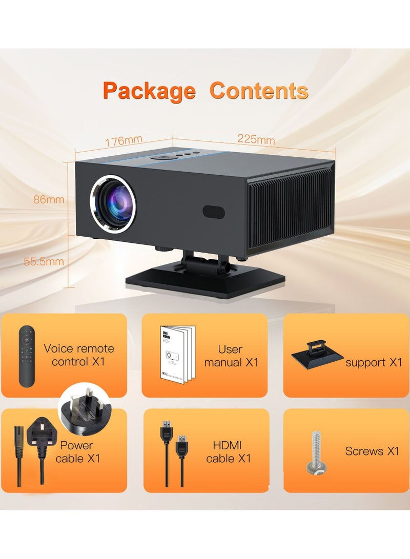 general Classic Projector X6 T950S Full HD 4K 1080P Multifunctional Auto Focus Auto Keystone Correction / Intelligent Obstacle Avoidance / Screen Automatic Alignment / 360°Rotation / Screen Mirroring / Two-Way Bluetooth / Unique Speaker Cavities / Multiple Compatible Interfaces Headset TV Box PC iPad Phone PS4 PS5 USB - Image 3