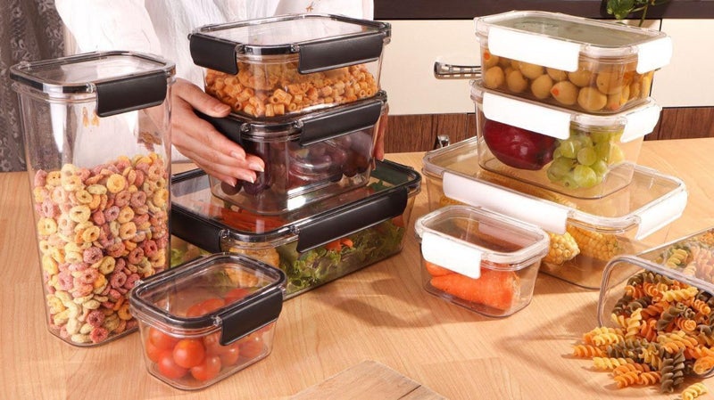 Phoenix Acrylic Refrigerator Food Storage Containers with Airtight Silicone-Edge Lids, Clear, 7-Piece Set, Multiple Capacities 400ml to 2800ml - Image 2