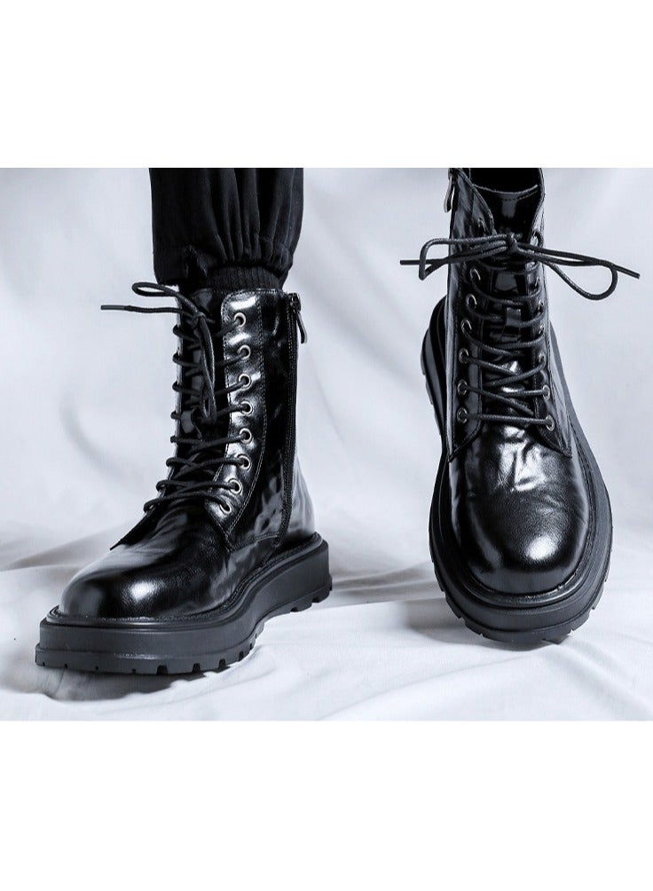 Warrior New Youth Fashion Thick Sole High Top Boots - Image 3