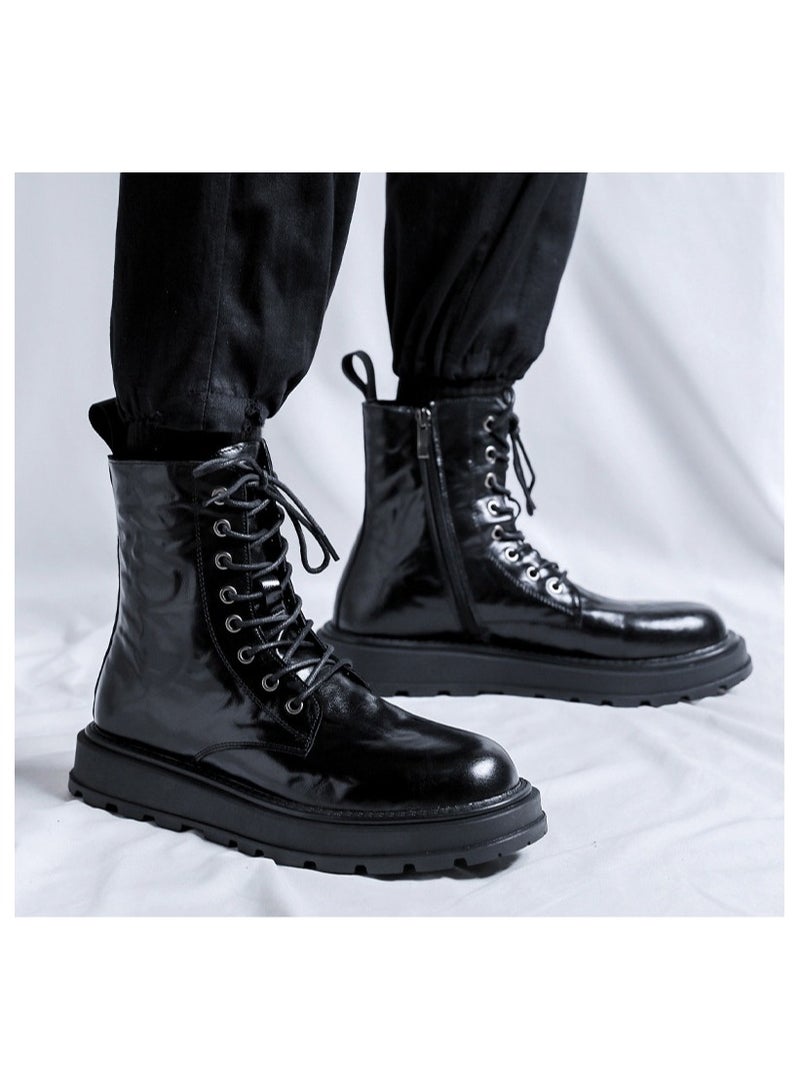 Warrior New Youth Fashion Thick Sole High Top Boots - Image 5